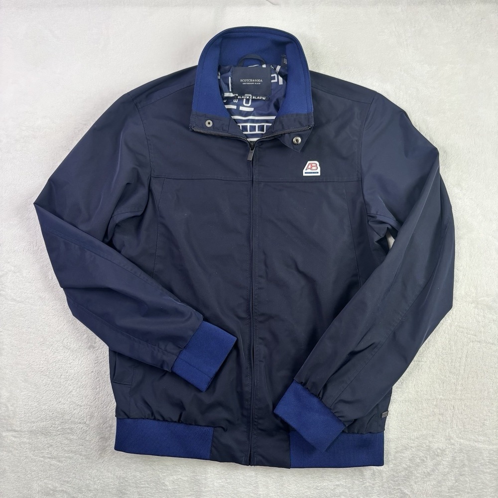 Scoth & Soda Blauw Blauw Blue Full Zip Long Sleeve Jacket Men's Medium Polyester